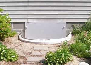 plastic crawl space access well installed in a Orleans crawl space