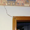 A large settlement crack on interior drywall in a Rockcliffe home.