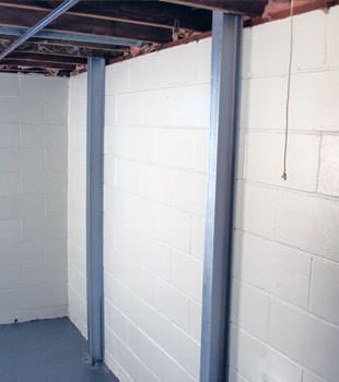 A PowerBrace™ i-beam foundation wall repair system in Ottawa
