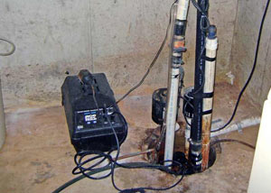 Pedestal sump pump system installed in a home in Rockcliffe