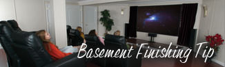 a waterproofed basement that has been finished into a family room in Richmond