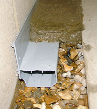A basement drain system installed in a Smiths Falls home
