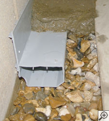 A no-clog basement french drain system installed in Carleton Place