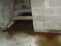 Water Pouring into a Perth Basement through Hatchway Doors